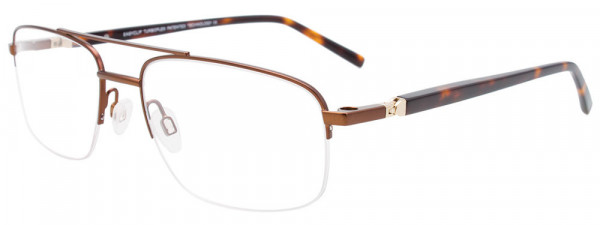EasyClip EC565 Eyeglasses, 010 - Brown Brushed Metal & Black