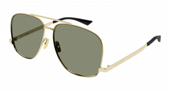 Saint Laurent SL 653 LEON Sunglasses, 003 - GOLD with GREEN lenses