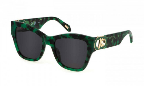 Just Cavalli SJC037 Sunglasses, GREEN HAVANA (092I)