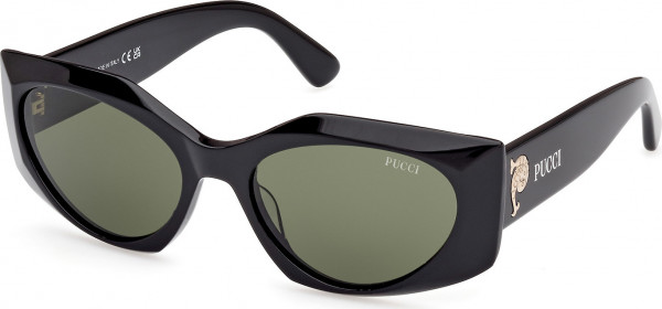 Emilio Pucci EP0216 Sunglasses, 01N - Shiny Black / Shiny Black