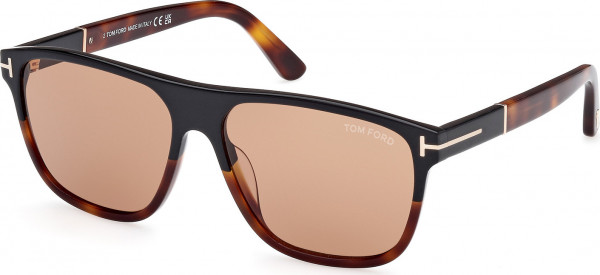 Tom Ford FT1081 FRANCES Sunglasses, 05E - Black/Gradient / Red Havana