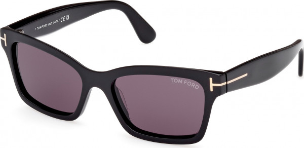 Tom Ford FT1085 MIKEL Sunglasses, 01A - Shiny Black / Shiny Black
