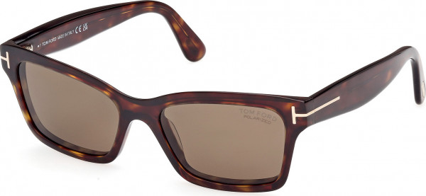Tom Ford FT1085 MIKEL Sunglasses, 52H - Shiny Black / Dark Havana