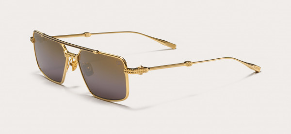 Valentino V - SEI Sunglasses, V-Light Gold - Brown Enamel w/Dark Brown - Gold Gradient Flash Mirror - AR