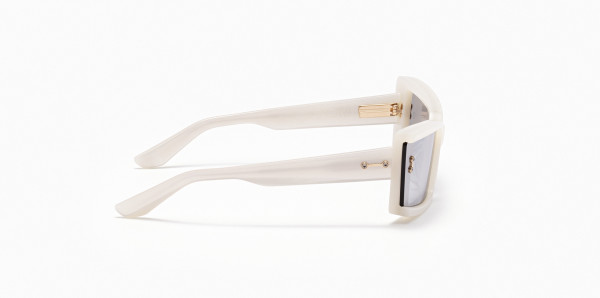 Akoni LYNX Sunglasses, Cloudy White  w/ Medium Grey - Silver Flash Mirror - AR