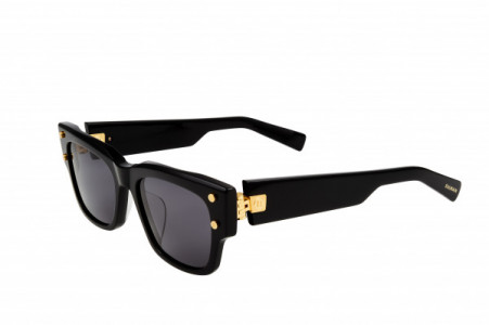 Balmain B - IV Sunglasses, Black - Gold w/ Dark Grey - AR