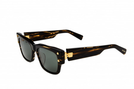Balmain B - IV Sunglasses, Dark Brown Swirl - Gold w/ G-15 - AR
