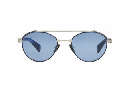 Balmain BRIGADE - IV Sunglasses, Brushed Silver - Blue Swirl w/  Blue - AR