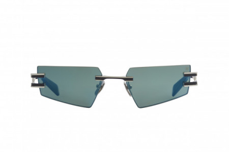 Balmain FIXE Sunglasses, Silver - Navy Enamel - Blue Swirl w/ G-15 - Deep Blue Mirror - AR