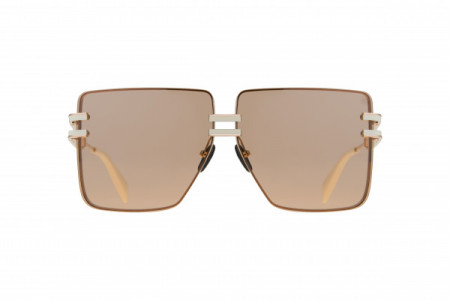 Balmain GENDARME Sunglasses, White Gold - Bone w/ Medium Brown - AR