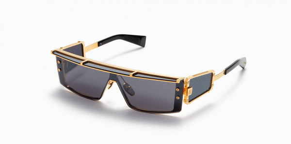 Balmain WONDER BOY - III Sunglasses, Gold - Black  w/ shield: Dark Grey - Black Flash Mirror - AR  visor & side shield : Dark Grey-AR