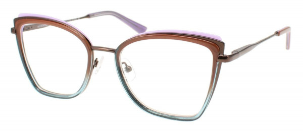 BCBGMAXAZRIA DELPHINE Eyeglasses, Chestnut Blue Fade