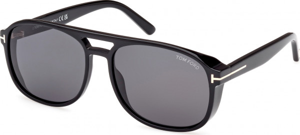 Tom Ford FT1022 ROSCO Sunglasses, 01A - Shiny Black / Shiny Black