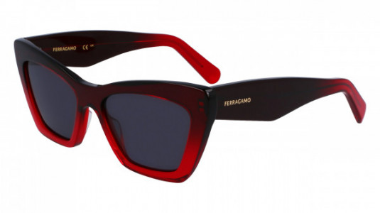 Ferragamo SF929SN Sunglasses, (615) TRANSPARENT DARK RED GRADIENT