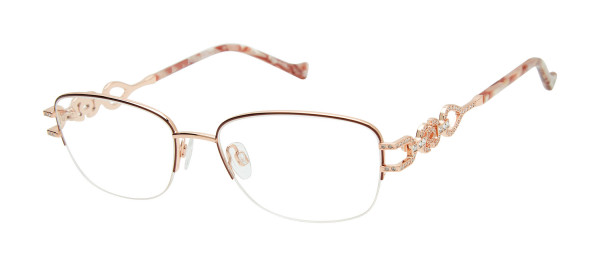 Tura TE287 Eyeglasses, Brown/Rose Gold (BRN)