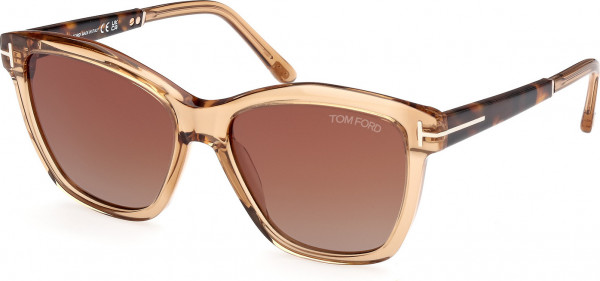 Tom Ford FT1087 LUCIA Sunglasses, 45F - Shiny Light Brown / Shiny Light Brown