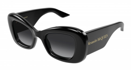 Alexander McQueen AM0434S Sunglasses, 001 - BLACK with GREY lenses