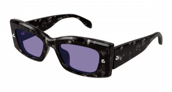 Alexander McQueen AM0426S Sunglasses, 003 - HAVANA with VIOLET lenses