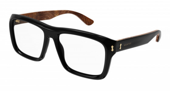 Gucci GG1462O Eyeglasses, 001 - BLACK with TRANSPARENT lenses