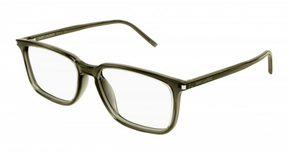 Saint Laurent SL 645/F Eyeglasses, 005 - GREEN with TRANSPARENT lenses