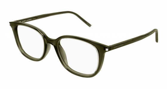 Saint Laurent SL 644/F Eyeglasses, 005 - GREEN with TRANSPARENT lenses