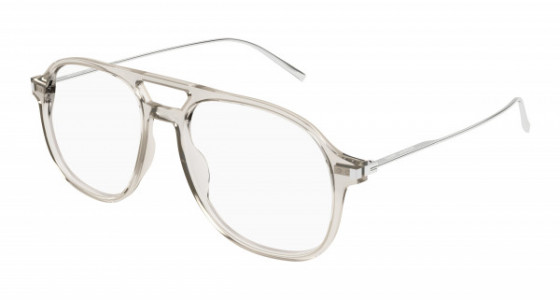 Saint Laurent SL 626 Eyeglasses, 003 - BEIGE with SILVER temples and TRANSPARENT lenses