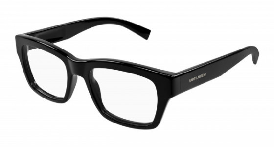 Saint Laurent SL 616 Eyeglasses, 001 - BLACK with TRANSPARENT lenses