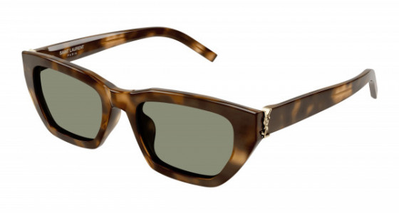 Saint Laurent SL M127/F Sunglasses, 003 - HAVANA with GREEN lenses