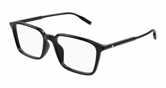 Montblanc MB0293OA Eyeglasses, 001 - BLACK with TRANSPARENT lenses