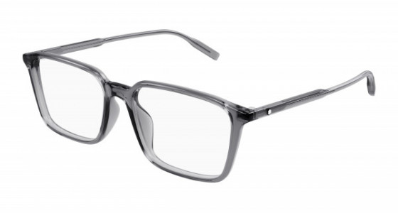 Montblanc MB0293OA Eyeglasses, 003 - GREY with TRANSPARENT lenses