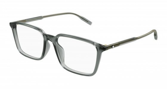 Montblanc MB0293OA Eyeglasses, 004 - GREY with TRANSPARENT lenses