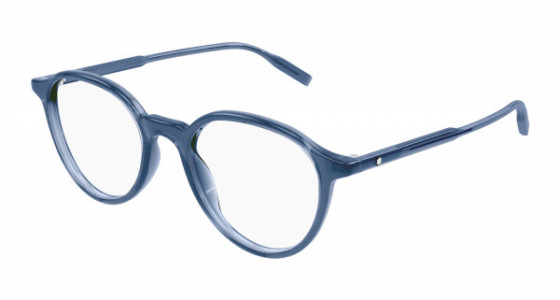Montblanc MB0291O Eyeglasses, 004 - BLUE with TRANSPARENT lenses