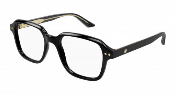 Montblanc MB0290O Eyeglasses, 001 - BLACK with TRANSPARENT lenses