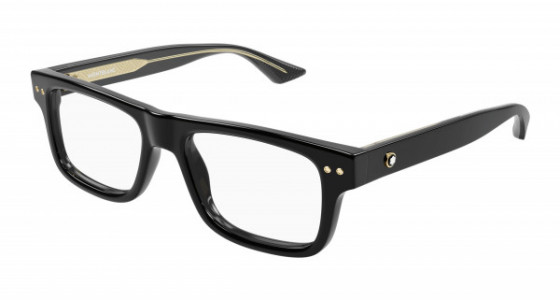 Montblanc MB0289O Eyeglasses, 005 - BLACK with TRANSPARENT lenses