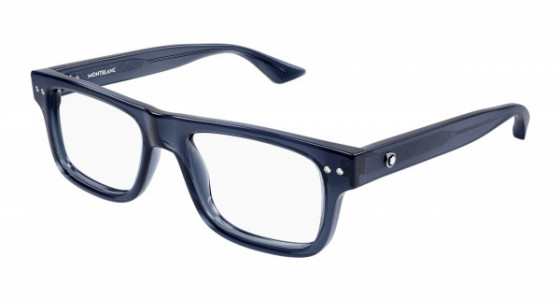 Montblanc MB0289O Eyeglasses, 007 - BLUE with TRANSPARENT lenses