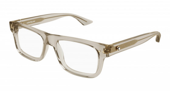 Montblanc MB0289O Eyeglasses, 008 - BEIGE with TRANSPARENT lenses