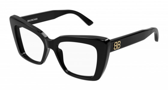 Balenciaga BB0297O Eyeglasses, 001 - BLACK with TRANSPARENT lenses