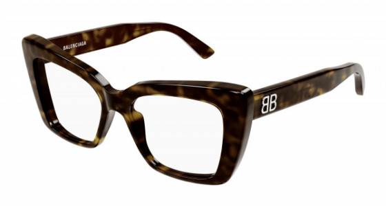 Balenciaga BB0297O Eyeglasses, 002 - HAVANA with TRANSPARENT lenses