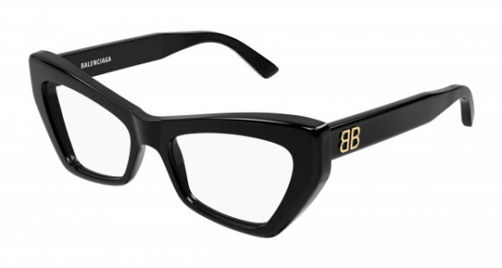 Balenciaga BB0296O Eyeglasses, 001 - BLACK with TRANSPARENT lenses