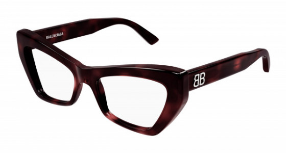 Balenciaga BB0296O Eyeglasses, 002 - HAVANA with TRANSPARENT lenses