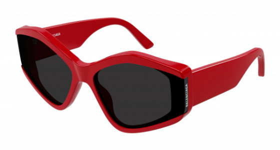Balenciaga BB0302S Sunglasses, 004 - RED with GREY lenses