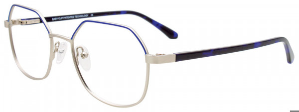 EasyClip EC665 Eyeglasses, 050 - Blue & Silver / Dark Blue Tortoise