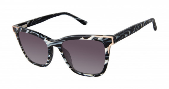 L.A.M.B. LA590 Sunglasses, Black/White Marble (BLK)
