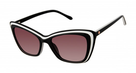 Lulu Guinness L192 Sunglasses, Black/White (BLK)