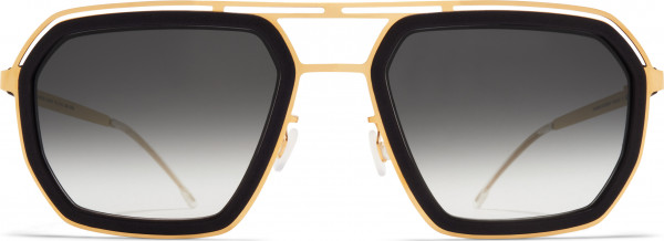 Mykita Mylon MOJAVE Sunglasses, MH7 Pitch Black/Glossy Gold