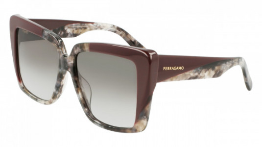 Ferragamo SF1060SLB Sunglasses, (021) GREY MARBLE/BORDEAUX