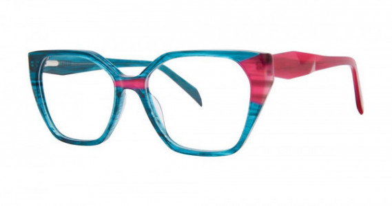 Modern Art A633 Eyeglasses, Teal/Fuchsia