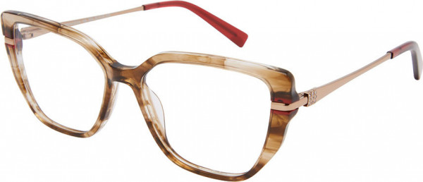 Exces PRINCESS 185 Eyeglasses, 506 BROWN- RED