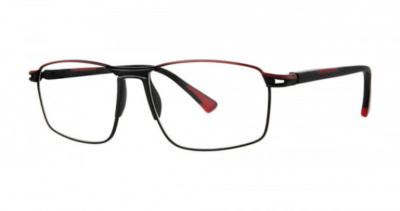 Big Mens Eyewear Club BIG WARRIOR Eyeglasses, Matte Black/Red
