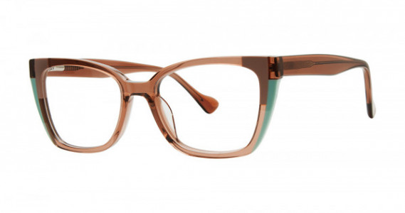 Genevieve TALIA Eyeglasses, Brown Crystal/Taupe/Turquoise